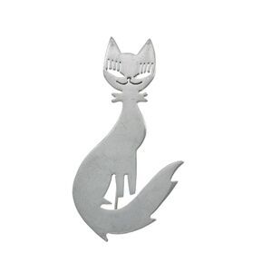 Vintage Mexican SU TH-82 Sterling Silver 925 Cat Pin Brooch